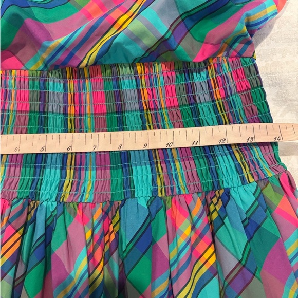 Christopher John Rogers x Target Plaid Halter Dress Multicolor Smocked Bow - Picture 8 of 10